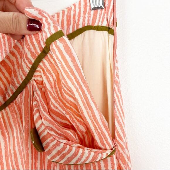 DownEast Skirt Knee Length A-Line Fit and Flare Academia Orange White Stripe SM - Picture 6 of 10